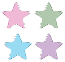 Stars vector icons isolated on white background.