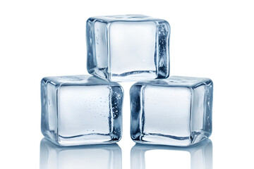 Crystal Clear Ice Cubes on Transparent Background – High-Resolution PNG