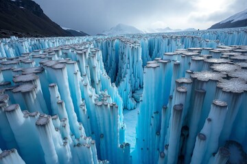 Glacier Crevasse Ice Crystal Structures