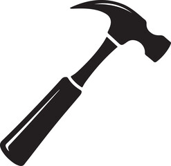Black Hammer Icon Isolated on White Background