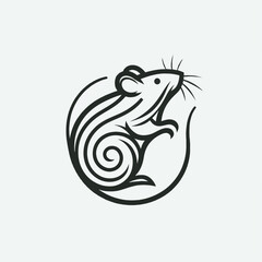 Obraz premium A minimalist, stylized graphic of a mouse.