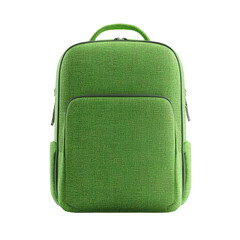 nature conservation concept. Green patterned backpack on a black background. isolated on white background