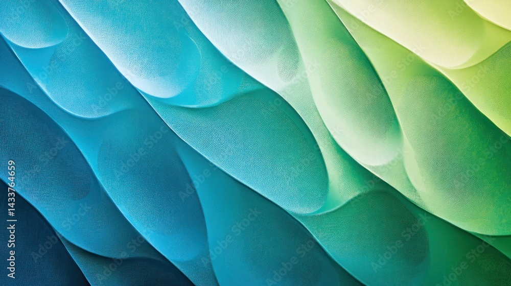 Poster abstract wavy pattern of translucent, gradient colors