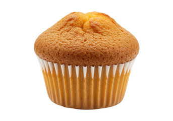 Delicious muffin in paper cup isolated on transparent background