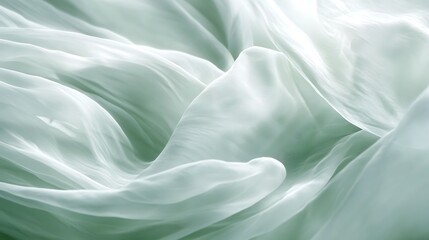 Obraz premium Draped Sage Green Silk Fabric. (2)