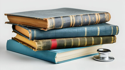 Antique medical books  stethoscope.