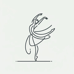 A single-line drawing of a ballerina in a dynamic pose.