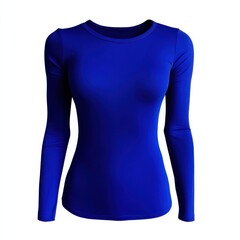 Royal blue long-sleeved form-fitting shirt. A stylish and comfortable wardrobe staple. Perfect for layering or wearing alone.