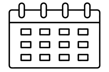 Minimalist Calendar Line Art – Perfect for Scheduling, Planning, and Productivity Designs

