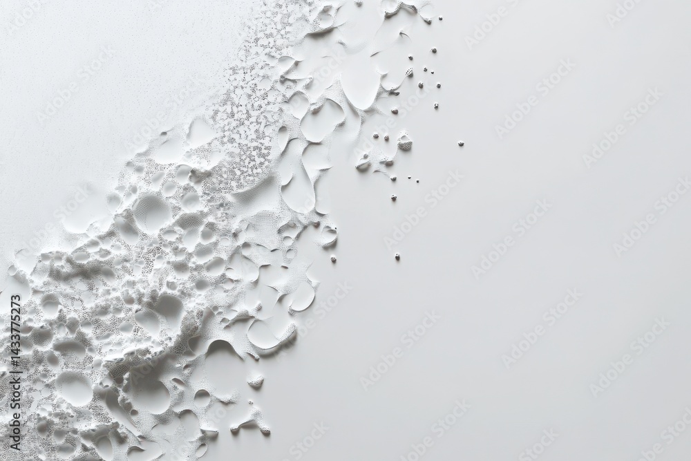 Aufkleber a textured, abstract white landscape with raised patterns. part of the image has grainy textures whi