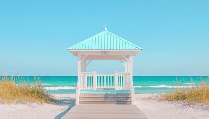 Fototapeta premium Beach Gazebo on a Sunny Day