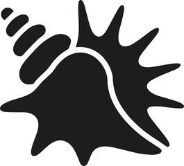 Spiky Seashell Silhouette Vector – Marine Life Illustration for Ocean, Beach, and Summer Designs