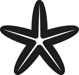 Starfish Silhouette Vector – Minimalist Ocean Sea Star Icon for Beach, Marine, and Coastal Designs