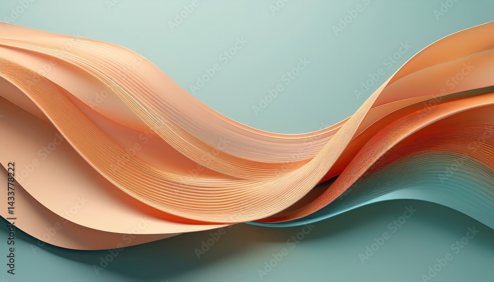Poster fluid motion of colorful waves abstract design digital art modern aesthetics close-up view visual ha
