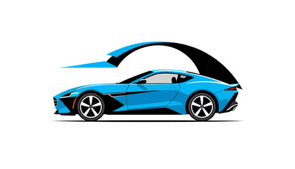 Fototapeta premium Blue_Sports_Car_Illustration_Sleek_Design_Automotive_Artwork_Luxury_Vehicle_Concept_Modern_Car_Design_Car_Lovers_Automotive_Art_Car_Illustration