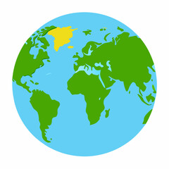 Stylized World Globe Vector Illustration Showing Continents And Oceans For Educational Purposes