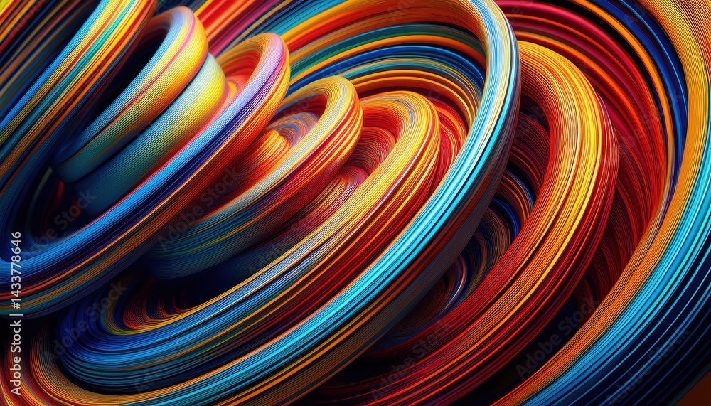 Poster vibrant colorful swirls abstract art creation digital artwork artistic environment close-up view vis