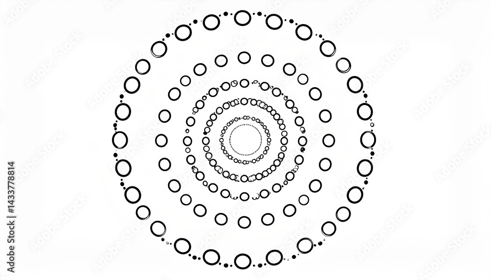 Poster spiral design creation digital art workshop abstract shapes creative studio aerial view visual harmo