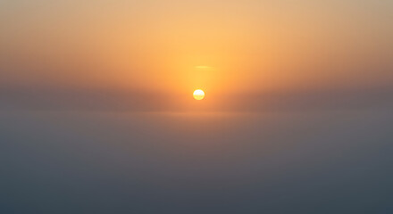 Fototapeta premium Sunset Over Horizon Creates Warm and Calm Atmosphere
