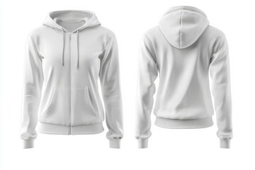 White Hoodie Views: A front and back perspective showcasing the versatile style and comfort of this classic wardrobe staple.