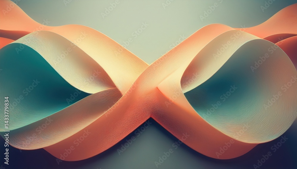 Aufkleber dynamic flowing ribbon design studio digital artwork minimalist close-up abstract concepts