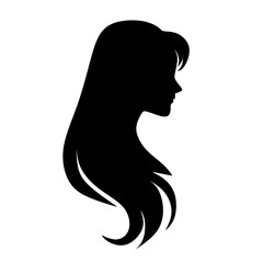 silhouette of long haired girl