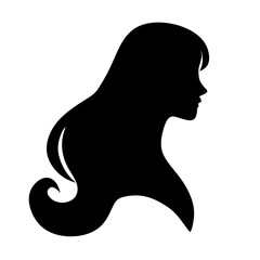 silhouette of long haired girl