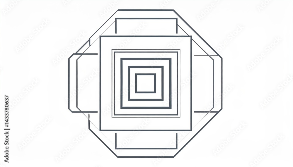 Poster geometric pattern design abstract art digital illustration minimalist style top view modern aestheti