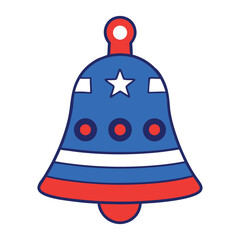 liberty bell flat vector 4th of July patriotic.