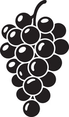 Simple Black Silhouette of a Grape Bunch