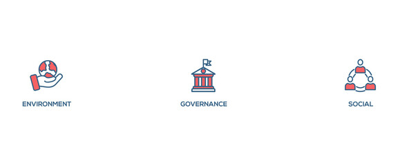 ESG banner web icon set vector illustration for Environment Social Governance of corporate sustainability performance for investment screening