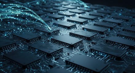 Computer Chip Array with Fiber Optic Connections