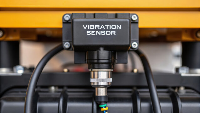 Vibration sensor device used in industrial power plant machinery for monitoring equipment condition and preventing failure