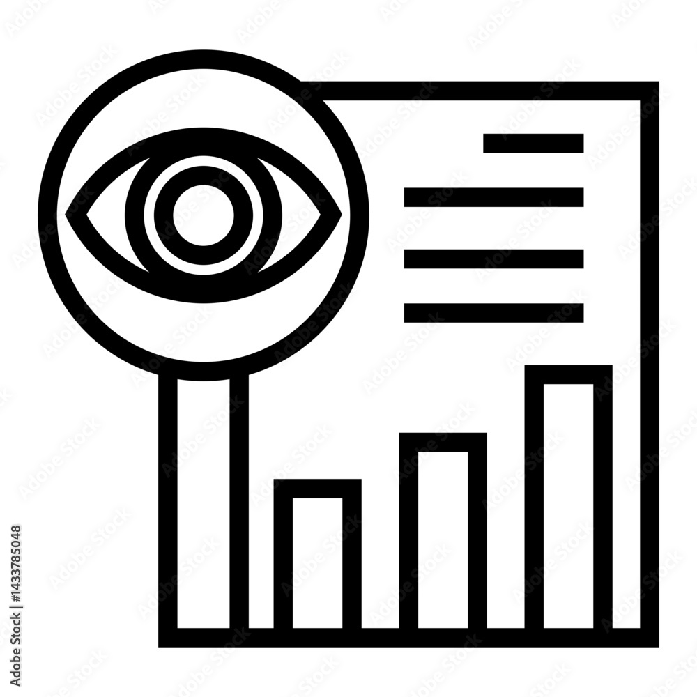 Poster document analysis vector icon