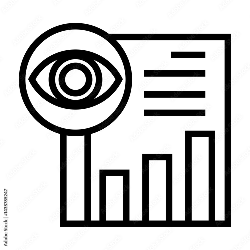 Poster document analysis vector icon