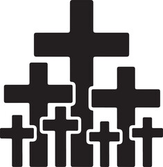 Multiple Christian Crosses Icon Graphic Design