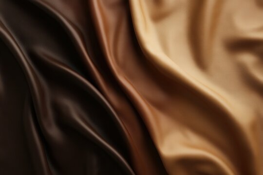 Rich, flowing fabrics in varying shades of brown.