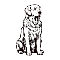 Adorable Cartoon Dog Sitting with a Happy Expression