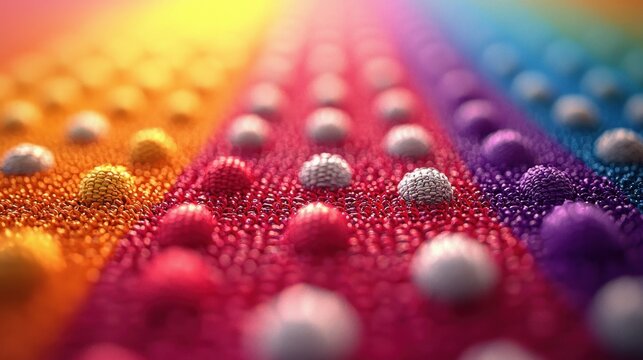 Colorful sphere pattern on a textured surface