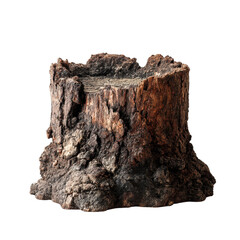 Rustic Tree Stump: Nature's Artistry with Transparent Background