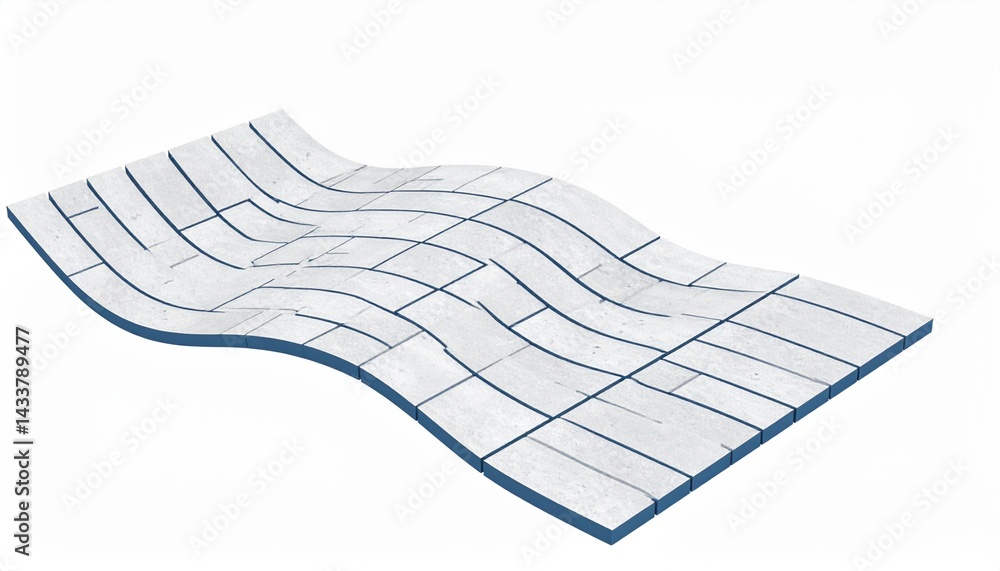 Poster dynamic wave pattern design modern interior 3d render contemporary space aesthetic perspective visua