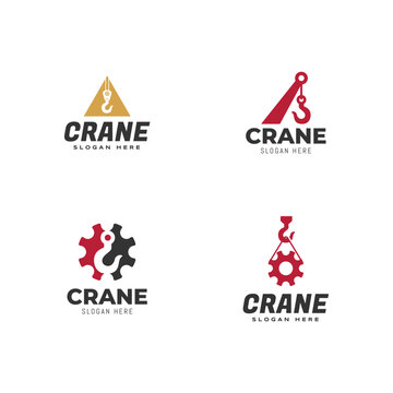 Set of Towing or crane logo design template