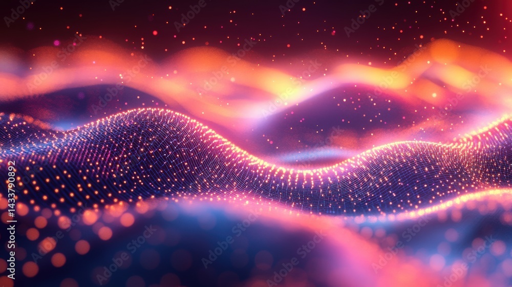 Poster abstract digital wave patterns