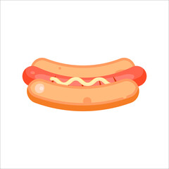 Cartoon Hot Dog with Mustard