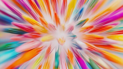 Obraz premium Vibrant abstract explosion of colorful lines radiating outward from a central point