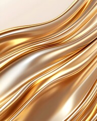 Elegant, flowing gold fabric with soft, gentle curves and highlights, creating a luxurious, elegant feel