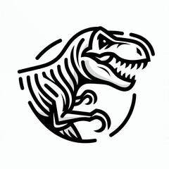 A bold, stylized illustration of a Tyrannosaurus Rex.
