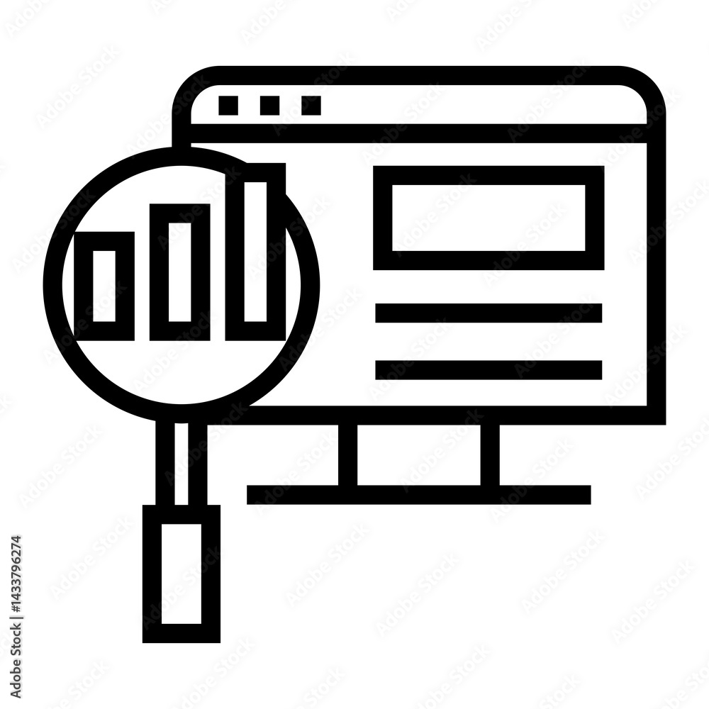 Poster searching data vector icon