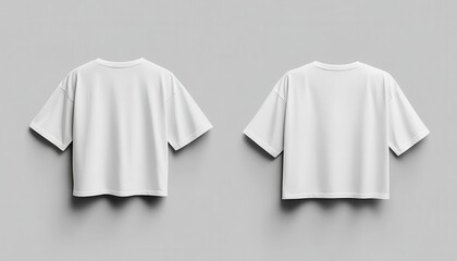 Blank cropped white t-shirt mockup