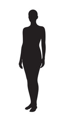 Casual Woman Silhouette – Full Body Relaxed Female Vector Illustration